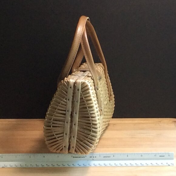 Vintage Mr. Jonas Wicker Handbag – Timeless Designer Piece, Made in Japan. Rare! - Picture 4 of 4